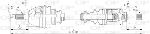 OPEN PARTS Приводной вал DRS6018.00